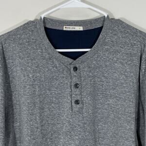 Marine Layer Long Sleeve Henley Pullover Shirt Men’s Size Large Heather Gray